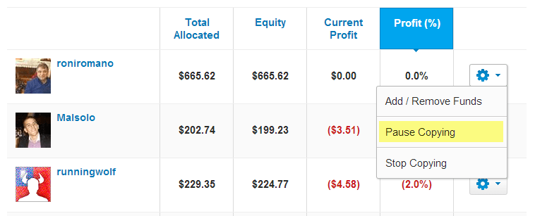 Pause/Resume Copy - A Graceful Exit - eToro