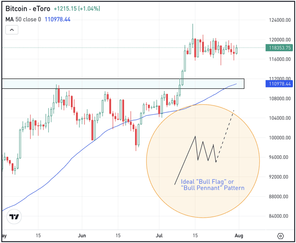 Daily chart of BTC, for The Daily Breakdown