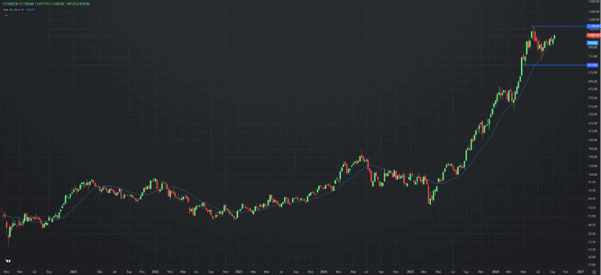 Micron, weekly chart. Source: etoro